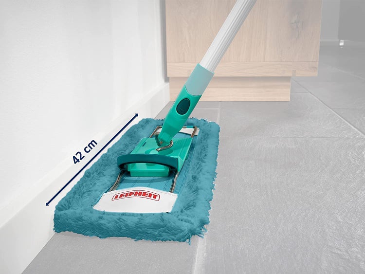 Leifheit 2er Set Wischbezug Profi XL static plus, für alle Bodenarten, zieht Staub und Haare an wie ein Magnet, Bodenwischer Ersatzbezug für glatte Böden, Staubwischer für den Boden