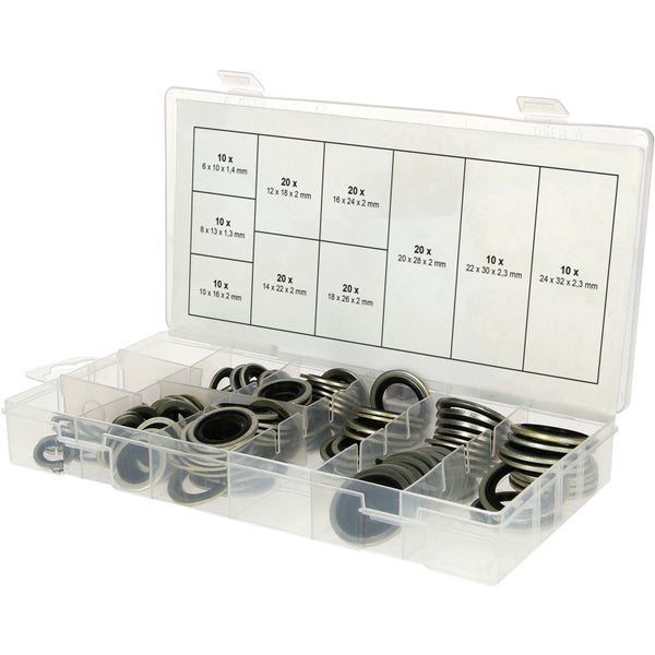 KS TOOLS Sortiment Verbund-Dichtringe Ø 6 - 24 mm 150tlg. - 970.0760
