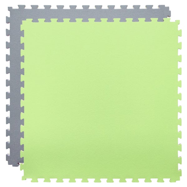 90x90cm Trainingsmatte mit Rand - 20mm Bodenschutz-Matte Grau Grün