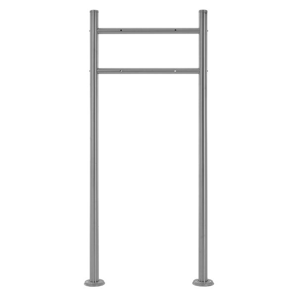 ECD Germany Standbriefkasten mit Zeitungsfach, Design Briefkasten mit Pfosten, Briefkastenanlage, Briefkastenständer Silber metallic 120 cm aus Edelstahl, Postkasten Anthrazit-Marmoroptik aus Stahl