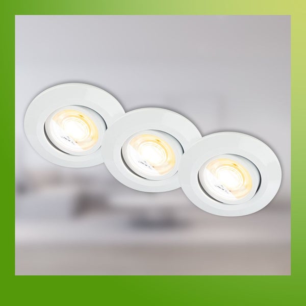 3er Set LED Einbaustrahler LED Einbauleuchten Spots schwenkbar dimmbar Ra90