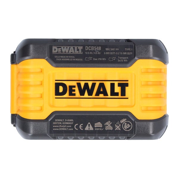 DeWalt XR Flexvolt Akku DCB548 18 Volt und 54 Volt mit 12 Ampere Stunden und 4 Ampere Stunden