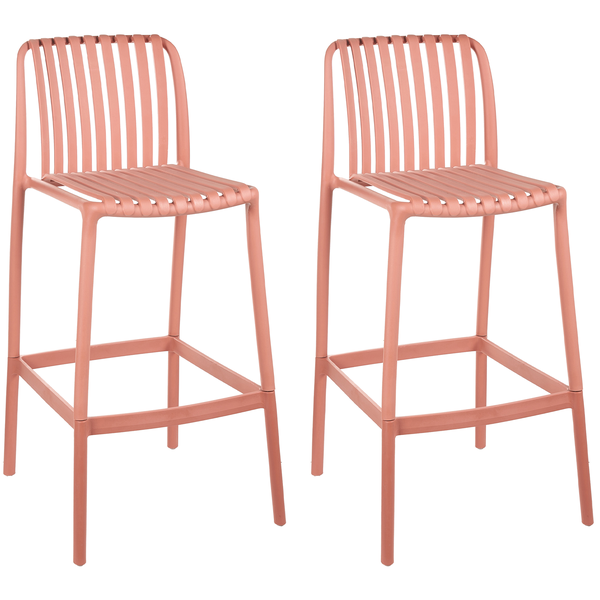Set mit 2 Barstühlen ARICCIA 2 in 1 Kunststoff Hellrot