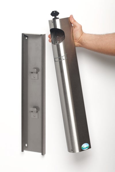 PROREGAL Praktischer Wandascher Mit Abstreifblech Wandmontage Verschließbar 3,5 Liter HxBxT 55 x 11 x 8,5 cm Edelstahl