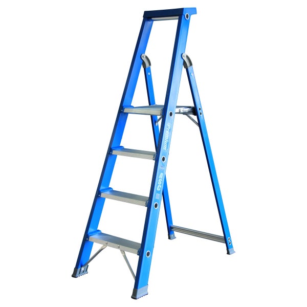 Blaue Trittleiter mit vier Stufen