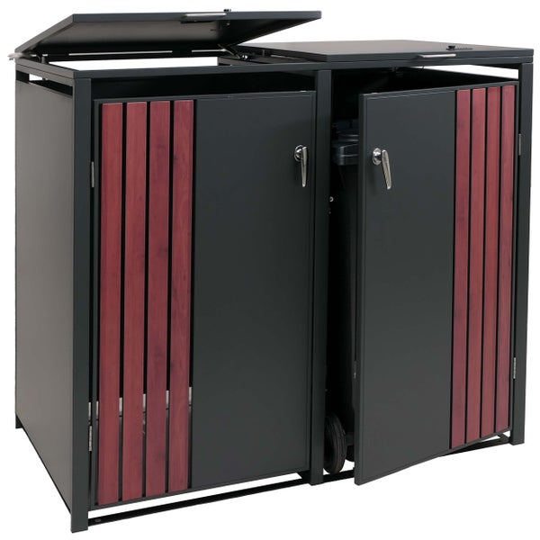 Mülltonnenbox mit zwei Türen und Klappdeckel