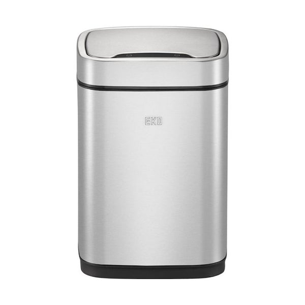 PROREGAL Stilvoller Abfallbehälter Aus Mattem Edelstahl Mit Sensor & Touch Bedienfeld 6 Liter HxBxT 31,5 x 21 x 21 cm Silber