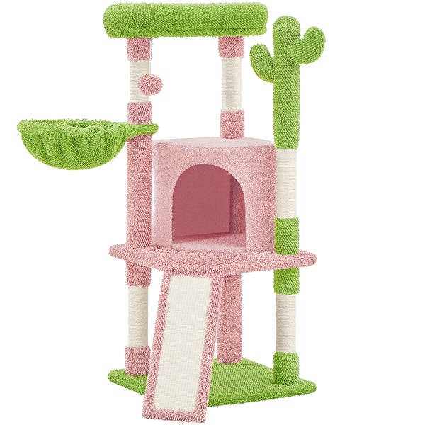 Katzenkratzbaum mit Höhle, Liegemulde, Leiter und Sisalstämmen