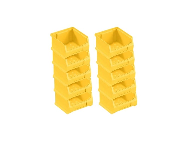 PROREGAL Gelbe Sichtlagerbox 1.0 HxBxT 6 x 10 x 10 cm 0,4 Liter Sichtlagerbehälter Sichtlagerkasten Sichtlagerkastensortiment Sortierbehälter