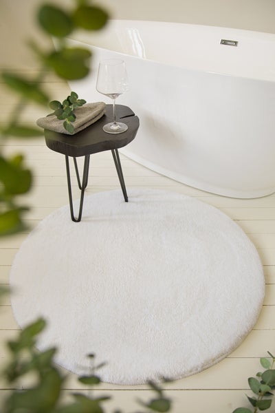 Badteppich Weiß Joris WECONhome Basics 90 cm rund