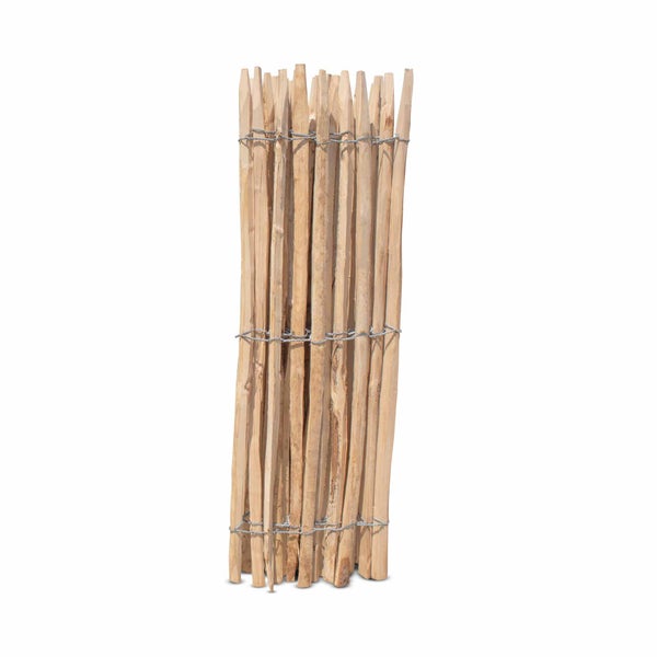 Französischer Premium Staketenzaun Kastanie - Länge 5 Meter, Höhe 120 cm, Lattenabstand 6-7 cm