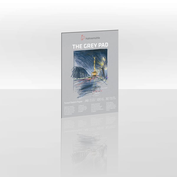 Hahnemühle Skizzenblock The Grey Pad, Format A6, 120 Gramm pro Quadratmeter, 30 Blatt getöntes graues Skizzenpapier.