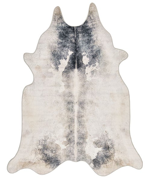 Veganes Kuhfell Imitat Emilia Weiß/Schwarz 150x190 cm