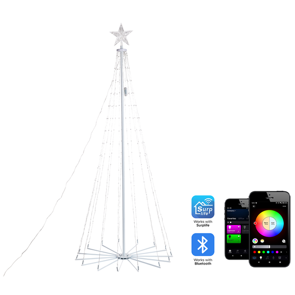 Freistehende Weihnachtsdekoration Smart LED mit App IKAMIUT Weihnachtsbaum 190 cm Transparent