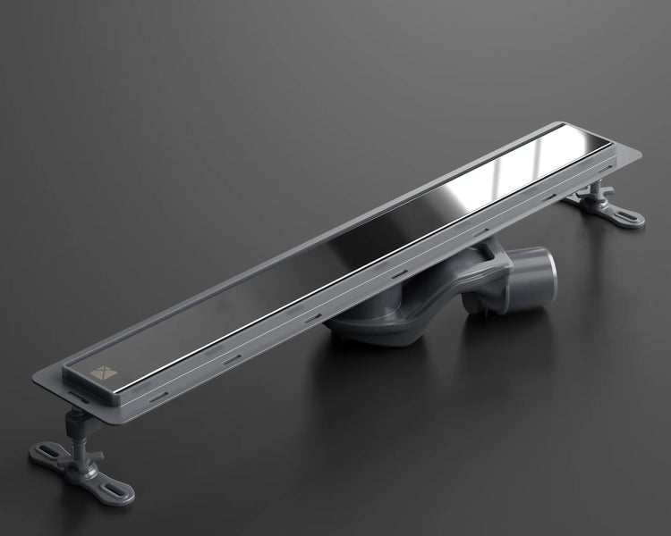 Duschrinne mit Edelstahlrost und höhenverstellbaren Füßen