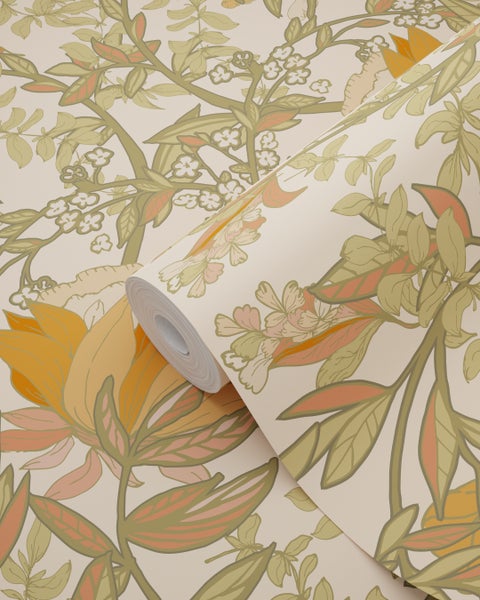 Tapetenrolle mit Blumenmuster