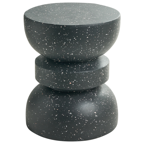 Dekorativer Hocker aus Kunststein in Sanduhrform
