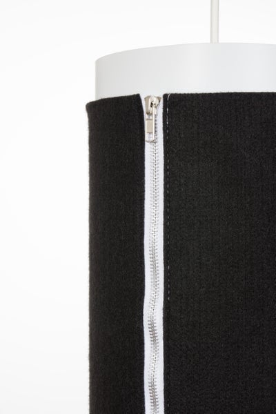 hängelampe pendelleuchte stoff schwarz schmal wohnzimmer schlafzimmer lampe | Wohnzimmer Esszimmer Leuchte