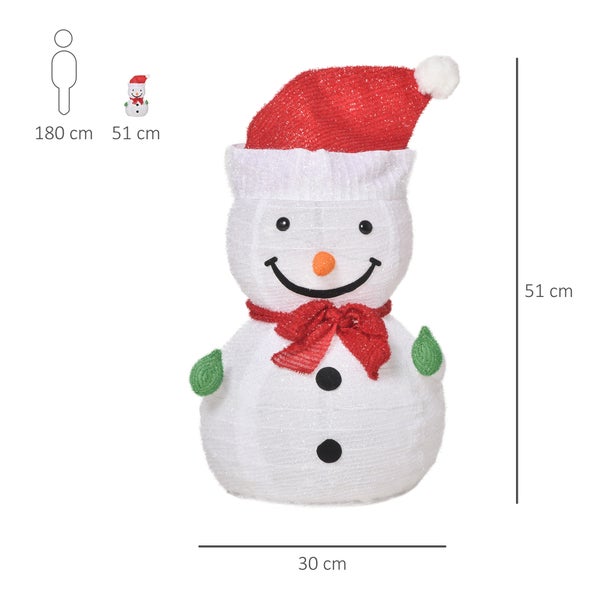 Outsunny Weihnachten Schneemann, Ø30 x 51 cm, Polyester, Grün