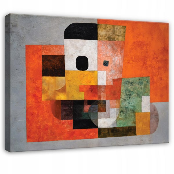 Abstraktes Gemälde mit geometrischen Formen auf Leinwand