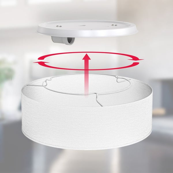 Deckenleuchte Ø30 cm - Stoffschirm, E27 Fassung, 1-flammig, weiß
