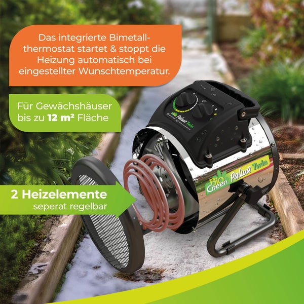 Heizlüfter / Elektro-Gebläse-Heizung Palma TWIN Basic mit manuellem Thermostat - 2 x 1000 Watt