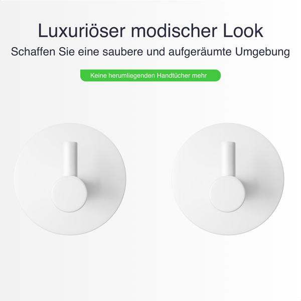 EAVY Handtuchhaken Edelstahl Weiß Selbstklebend 4er Pack
