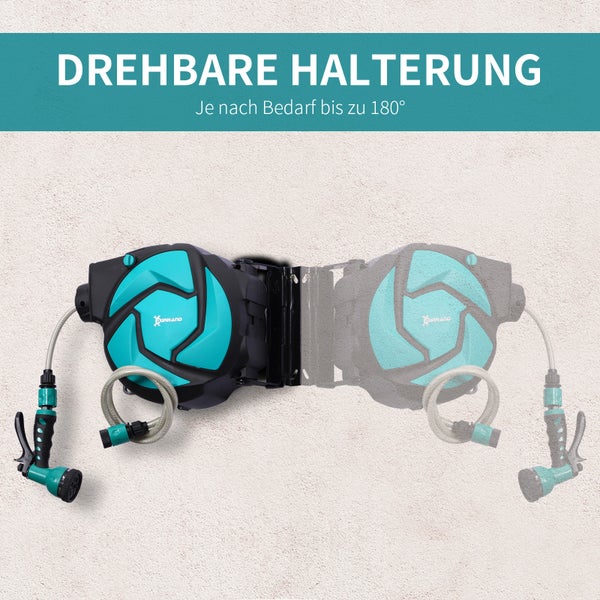 DURHAND Wandschlauchbox, L34 x B14 x H34 cm, Kunststoff, PVC, mehrfarbig