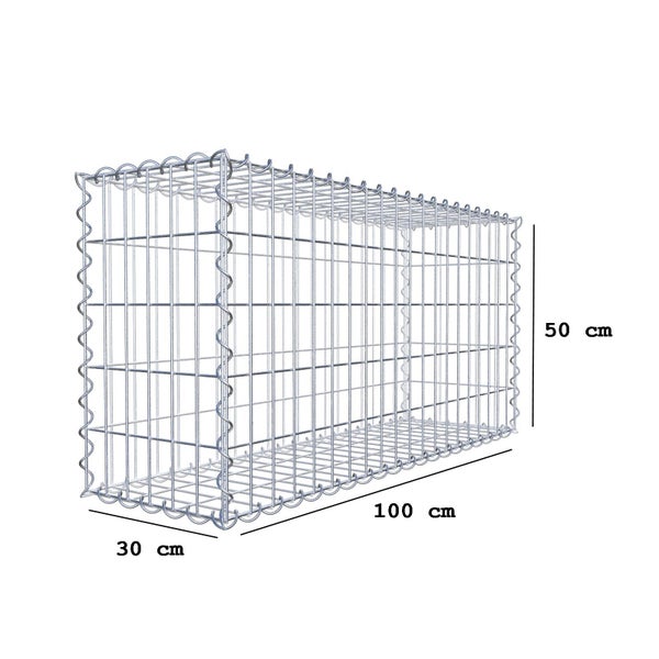 Sparset 3x Gabione 100 cm x 50 cm x 30 cm (L x H x T), Maschenweite 5 cm x 10 cm, Spirale