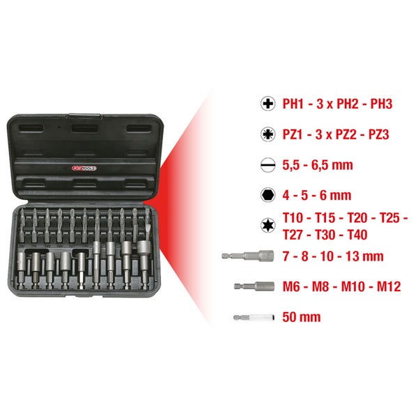 KS Tools Bit- und Steckschlüsselsatz im Koffer