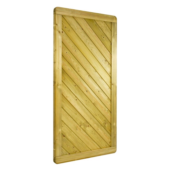 Holzzaun-Element mit diagonaler Bretteranordnung