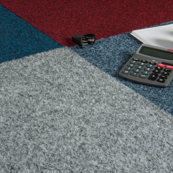 Schatex Teppichfliesen rot Messe und Büro Teppich Fliesen aus Nadelvlies Selbstliegende Teppichboden Fliesen ideal als Messeteppich
