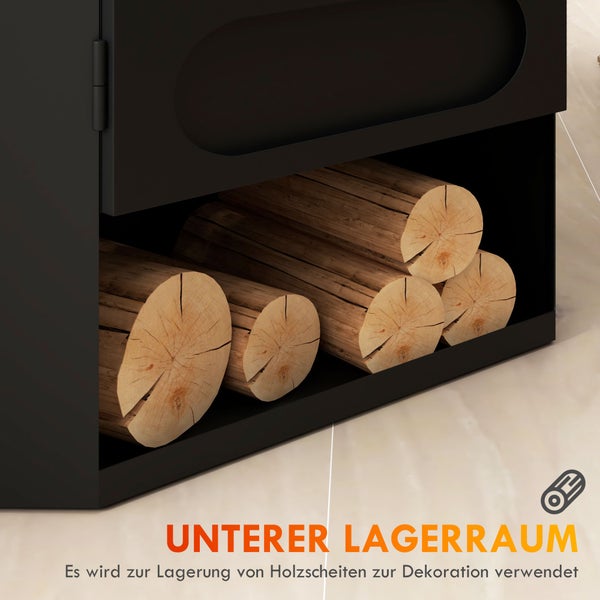 HOMCOM, Ethanol-Kamin, Bio-Ethanol-Brenner, 43L x 25B x 68H cm, Stahl, Schwarz
