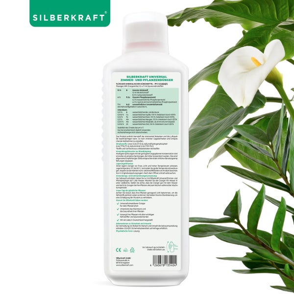 SILBERKRAFT Zimmer- & Grünpflanzen Dünger – 1 Liter