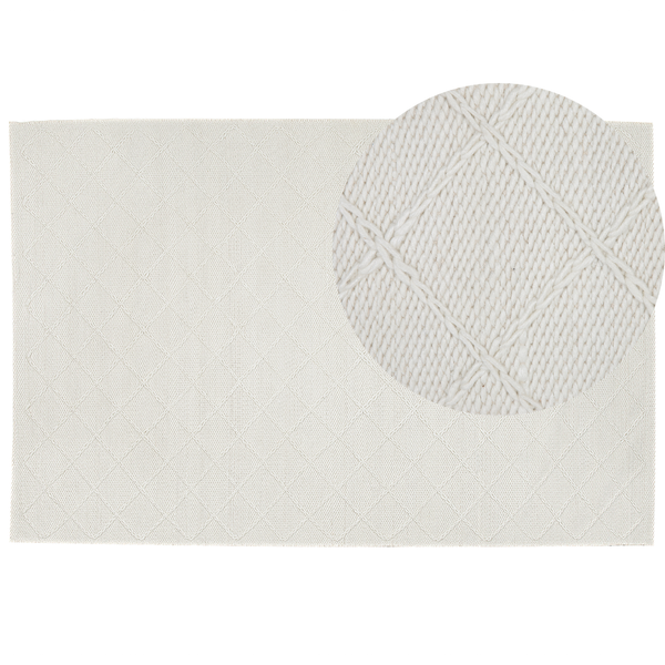 Teppich ELLEK Weiß 160 x 230 cm Wolle