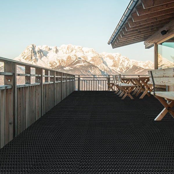 FLOORDIREKT Gummi-Wabenmatte - Octo Door - Antirutschmatte - Schwarz - Stärke 23 mm - 100 x 200 cm