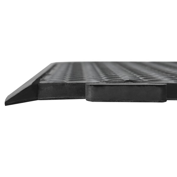 PROREGAL Anti Ermüdungs Gummifliese Endstück BxL 80 x 70 cm Stärke 1,2 cm Schwarz
