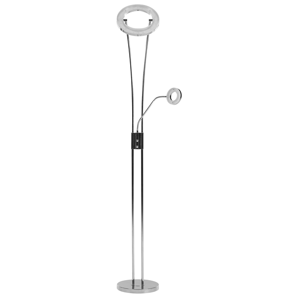 Moderne LED Deckenfluter Stehleuchte mit zusätzlichem Leseleuchtenarm aus Metall