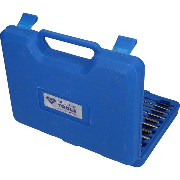 Brilliant Tools Logo. Satz Stifte und Körner in Aufbewahrungskassette.