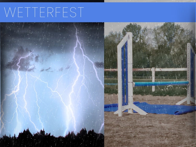 UV-beständiges Hindernis und Matte im Außenbereich unter direkter Sonneneinstrahlung.