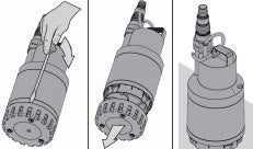 Illustration einer Tauchpumpe, die die Funktionsweise erklärt