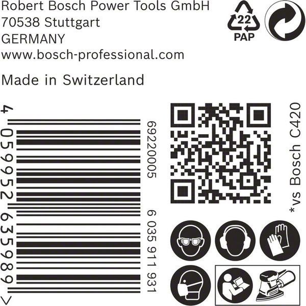 Bosch EXPERT C470 Schleifpapier, 102 x 62/93 mm, K 80, 50 Stück - 2608901648