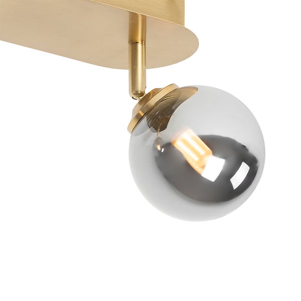 Deckenleuchte mit runder, transparenter Glasschirm