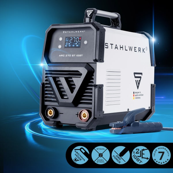 STAHLWERK Schweißgerät ARC 270 ST DC MMA E Hand Inverter mit 270 A