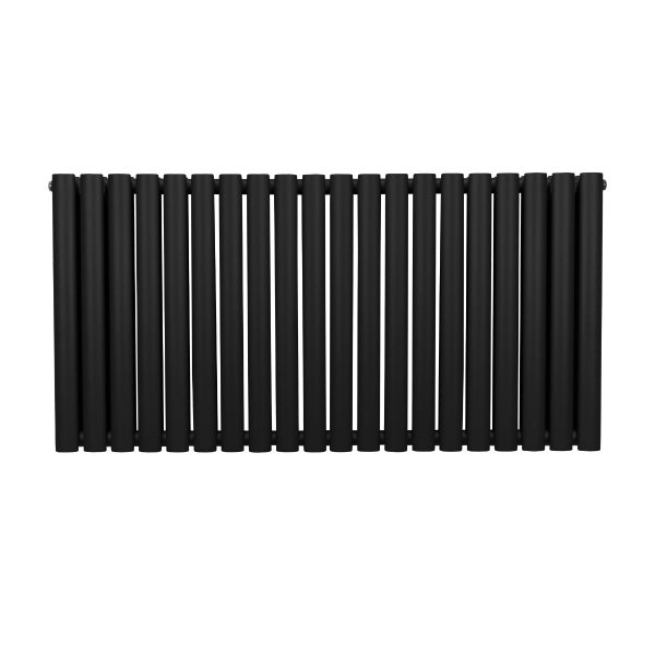 Oval Röhrenheizkörper - 600mm x 1200mm - Schwarz