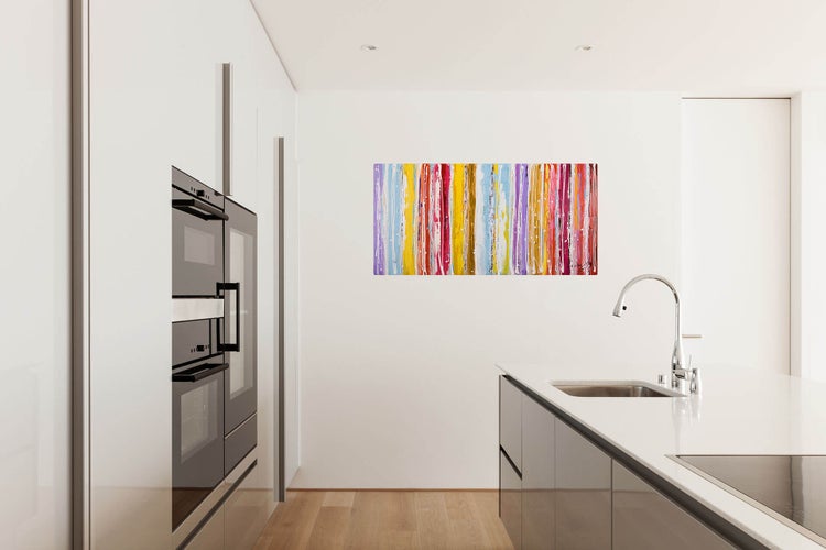 Handgemaltes Gemälde Acrylfarbe 120x60cm Bunt