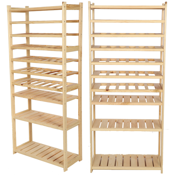 PROREGAL Weinregal SPREEWALD HxBxT 163x70x33cm 36 Flaschen auf 6 Ebenen + 4 Ablagen Massives Kiefernholz Natur