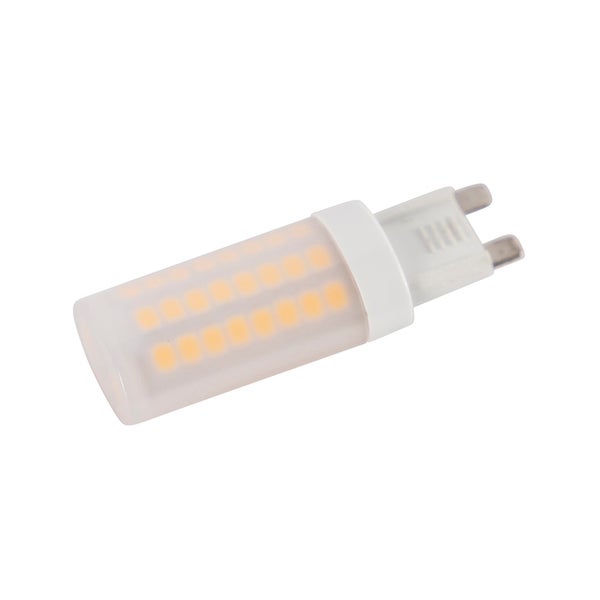 LED-Leuchtmittel G9 mit sichtbaren LED-Chips unter einer matten Abdeckung.