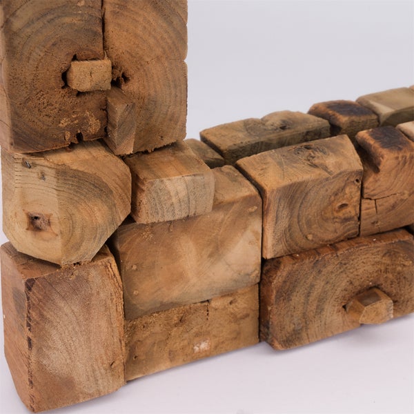 Wandspiegel  Mosaik 50x50cm Massivholz naturfarben