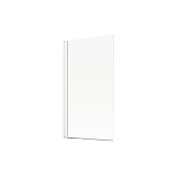 Duschwand aus Glas mit Metallelementen